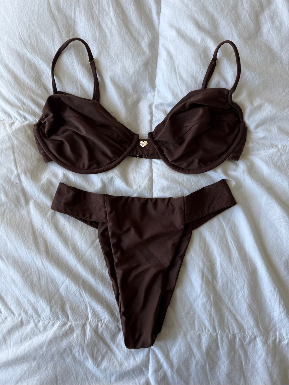 Heart of Sun Swim Chocolate Brown Bikini Set 🤎